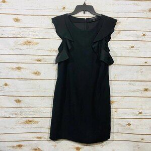 Banana Republic Black Round Neck Sleeveless Back Zip Dress Size 4